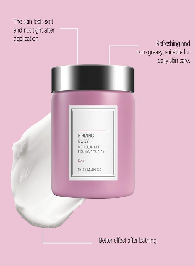 إيلهو كريم الجسم EELHOE برائحة الشمبانيا، كريم شد الجسم وشد البشرة مع حمض الهيالورونيك للبشرة المترهلة، مرطب يشد ويرطب البشرة الجافة على الذراعين والساقين 8 أونصة (ورد) - Image 4